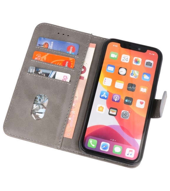 Bookstyle Wallet Cases Cover for iPhone 11 Pro Gray