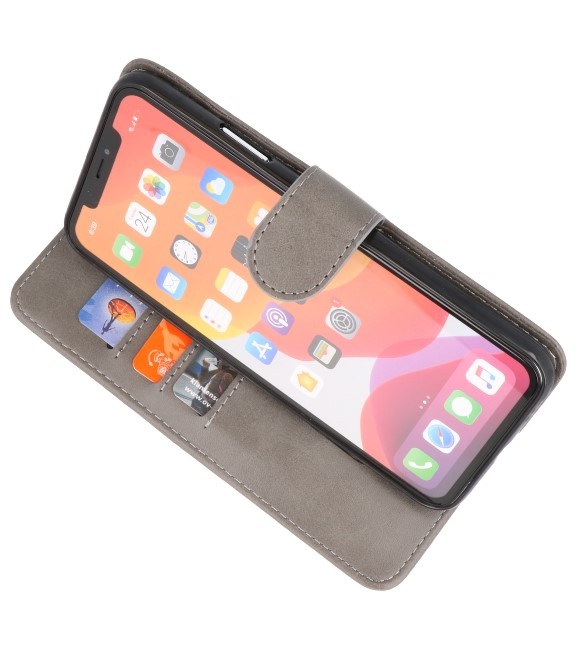 Bookstyle Wallet Cases Hoes voor iPhone 11 Pro Grijs