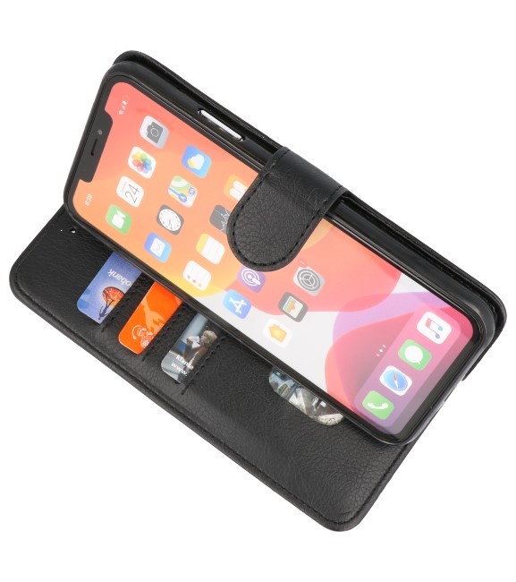 Bookstyle Wallet Cases Hoes voor iPhone 11 Pro Max Zwart