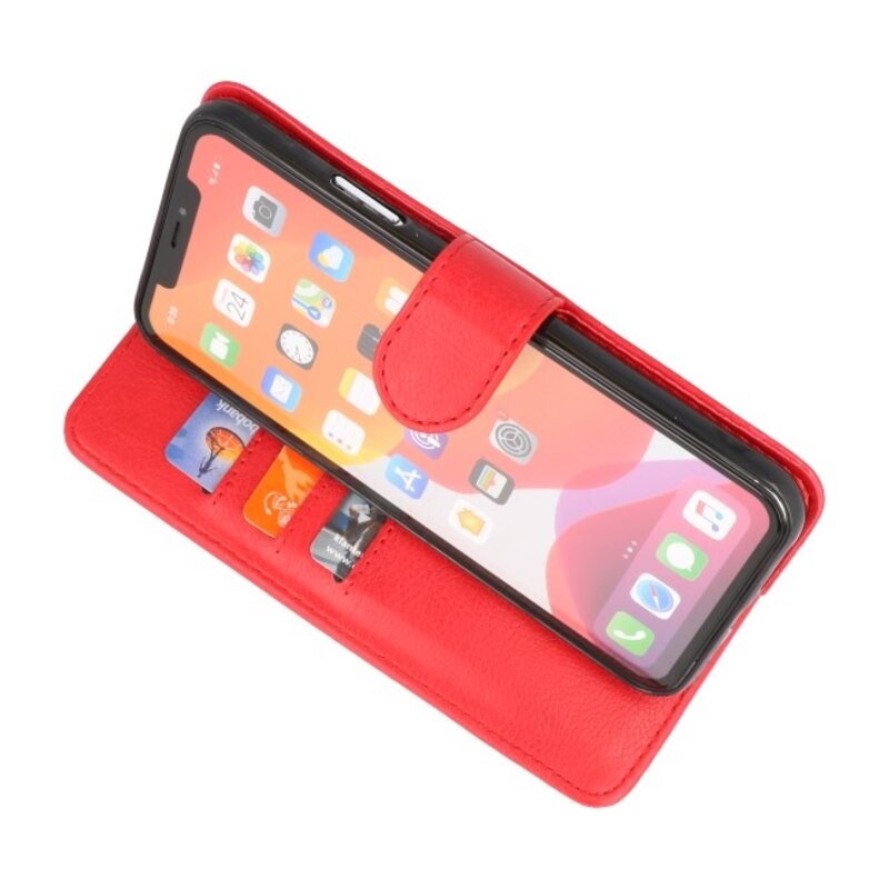 Bookstyle Wallet Cases Cover til iPhone 11 Pro Max rød