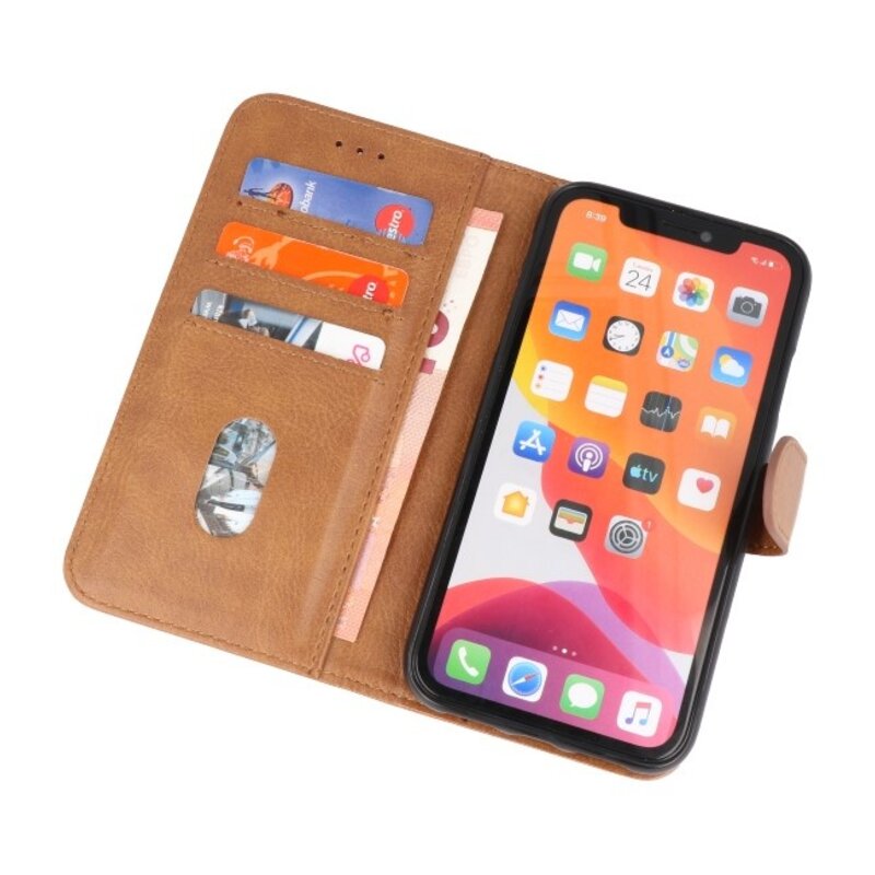Bookstyle Wallet Cases Hoes voor iPhone 11 Pro Max Bruin