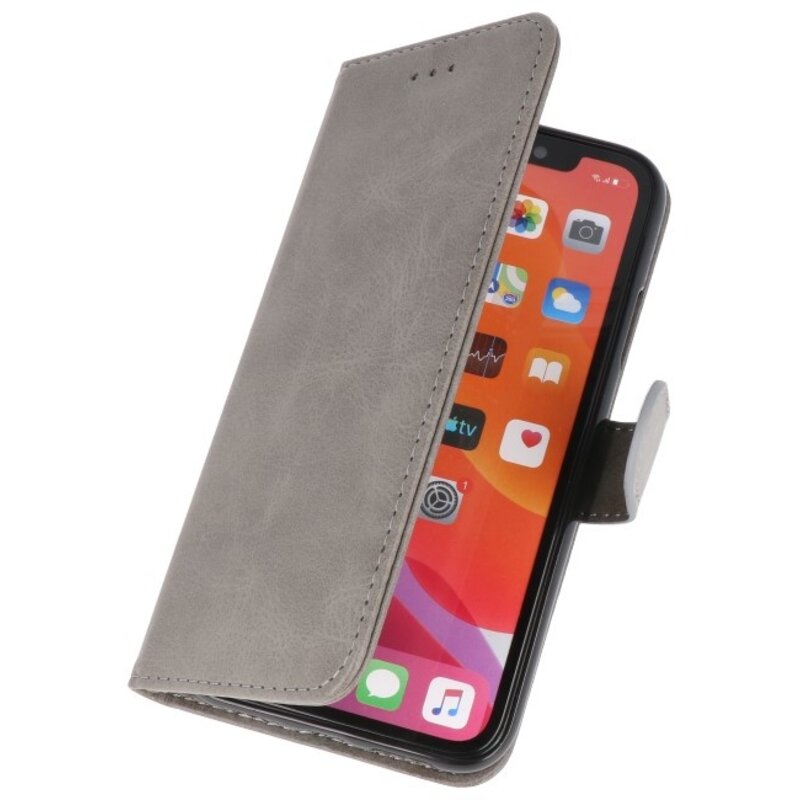Bookstyle Wallet Cases Hoes voor iPhone 11 Pro Max Grijs