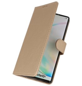 Étuis portefeuille Bookstyle Cover pour Samsung Galaxy Note 10 Plus Gold