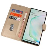 Bookstyle Wallet Cases Hoes voor Samsung Galaxy Note 10 Plus Goud