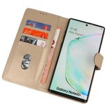 Funda de billetera Bookstyle para Samsung Galaxy Note 10 Plus Gold