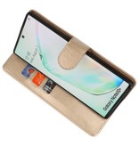 Bookstyle Wallet Cases Hoes voor Samsung Galaxy Note 10 Plus Goud