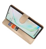 Étuis portefeuille Bookstyle Cover pour Samsung Galaxy Note 10 Plus Gold