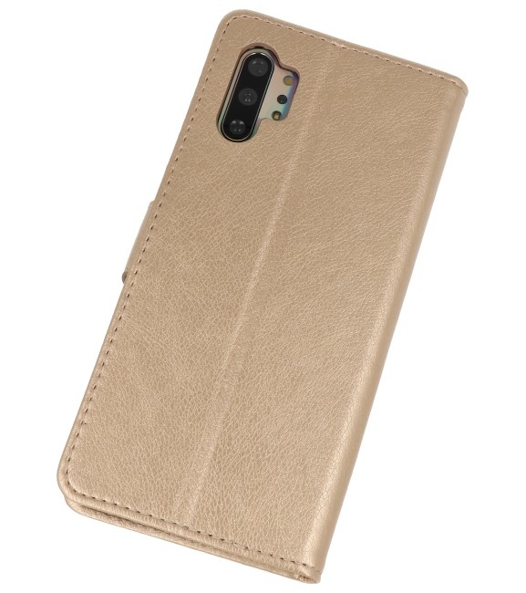 Bookstyle Wallet Cases Hoes voor Samsung Galaxy Note 10 Plus Goud