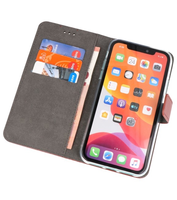 Wallet Cases Hoesje voor iPhone 11 Pro Bruin