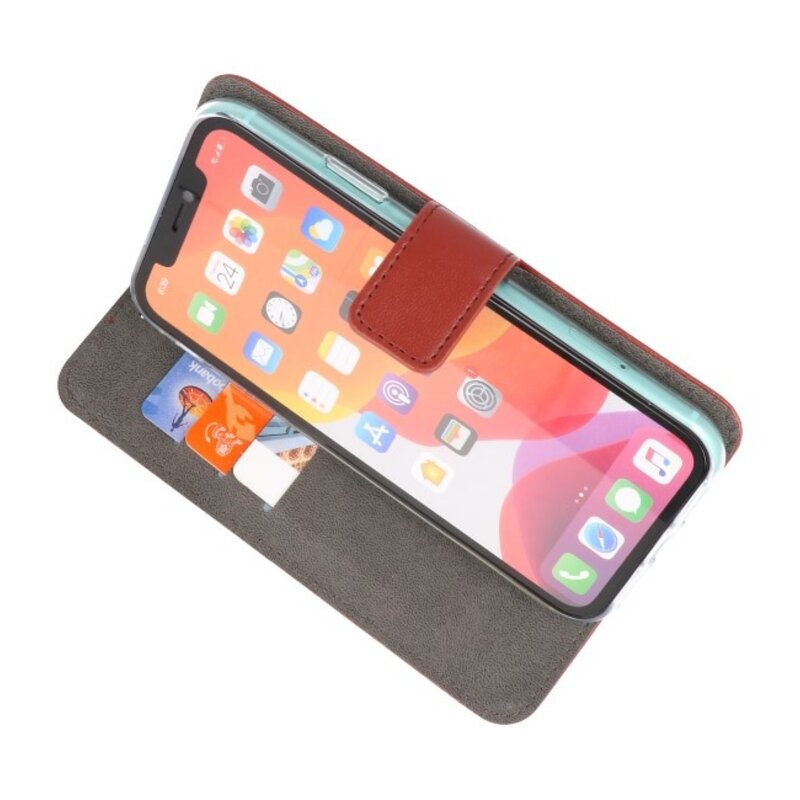 Wallet Cases Hoesje voor iPhone 11 Pro Max Bruin