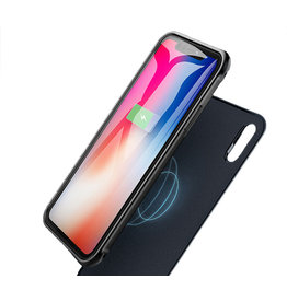 Batterie Power Bank + étui arrière pour iPhone X / Xs bleu