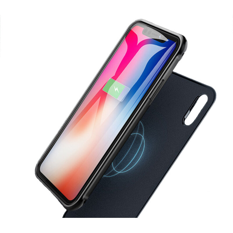 Battery Power Bank + Back Case for iPhone XR Black