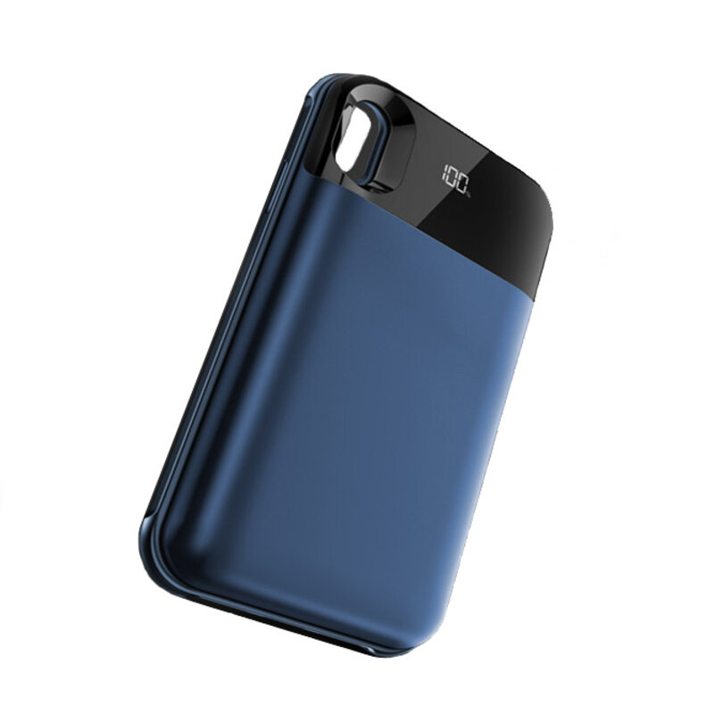 Batterieleistungs-Bank + Rückseiten-Fall für iPhone XR Blau