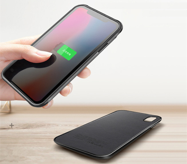 Batterie Power Bank + étui arrière pour iPhone XR bleu