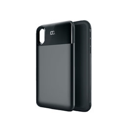 Battery Power Bank + Custodia posteriore per iPhone Xs Max nera