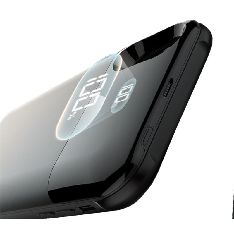 Akku-Powerbank + Schutzhülle für iPhone Xs Max, Schwarz