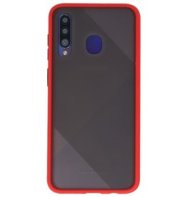 Funda dura combinada de colores para Samsung Galaxy A20s Rojo