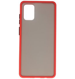 Étui rigide à combinaison de couleurs pour Samsung Galaxy A51 Rouge