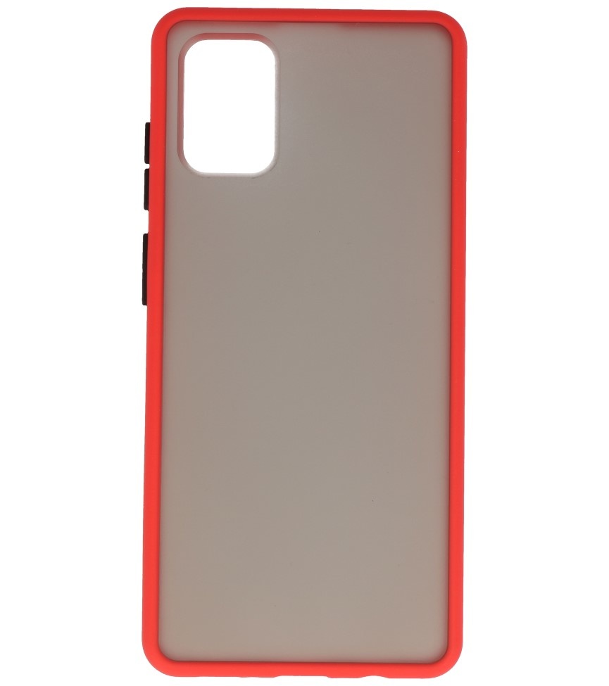 Funda dura combinada de colores para Samsung Galaxy A51 Rojo