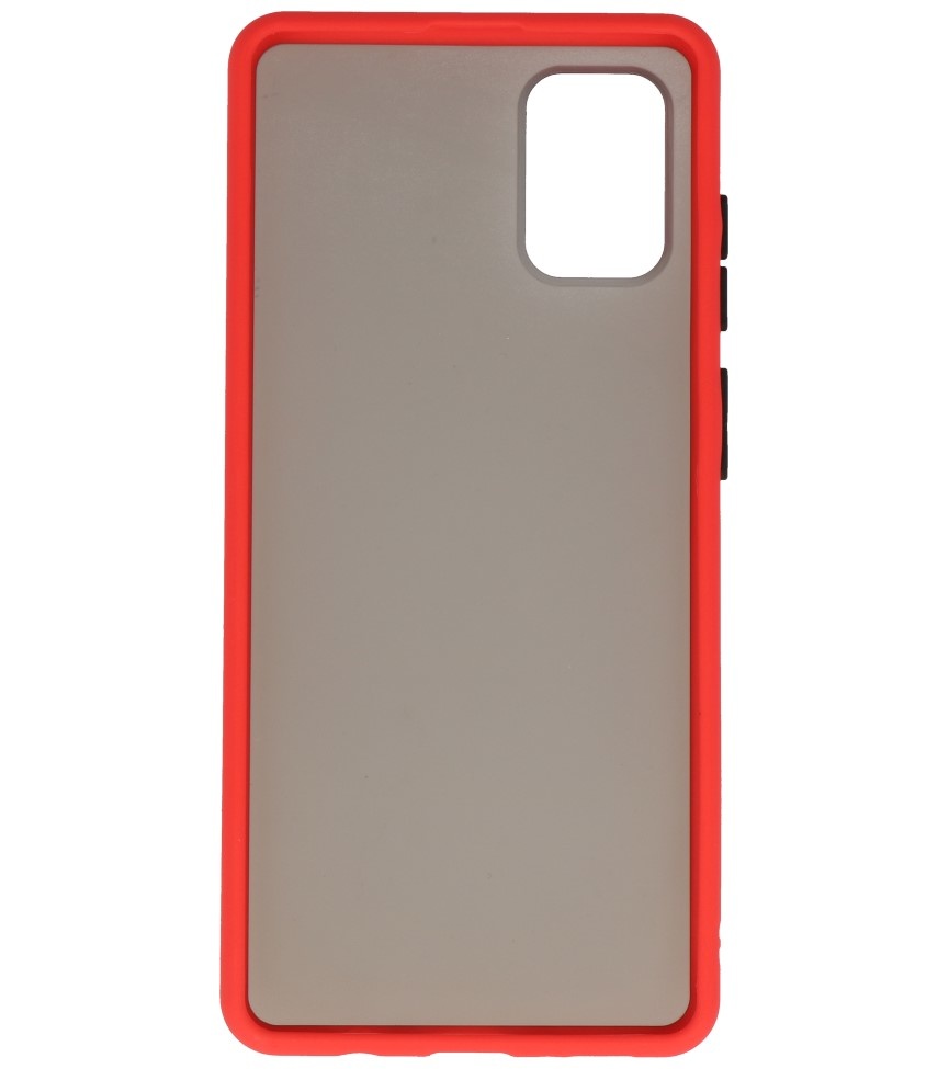 Funda dura combinada de colores para Samsung Galaxy A51 Rojo