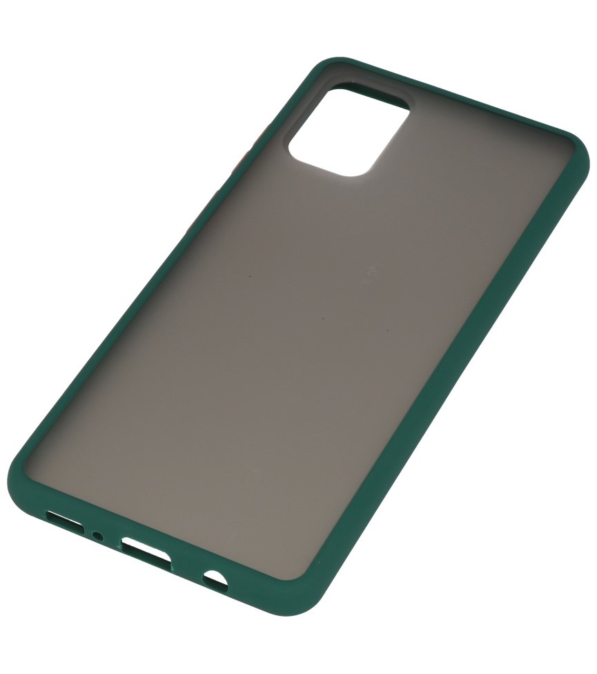 Étui rigide à combinaison de couleurs pour Samsung Galaxy A51 vert foncé