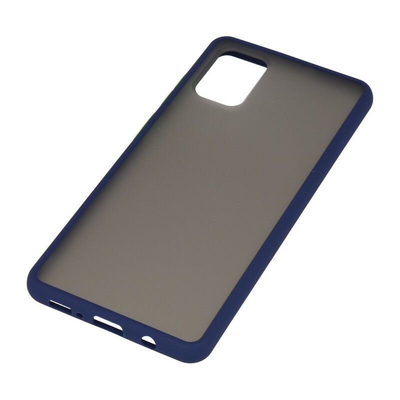 Funda dura combinada de colores para Samsung Galaxy A71 Azul