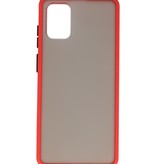 Funda rígida combinada de colores para Samsung Galaxy A71 Rojo