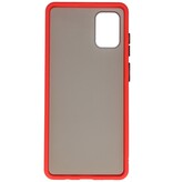 Funda rígida combinada de colores para Samsung Galaxy A71 Rojo