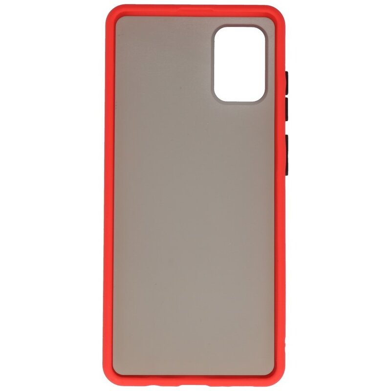 Funda rígida combinada de colores para Samsung Galaxy A71 Rojo