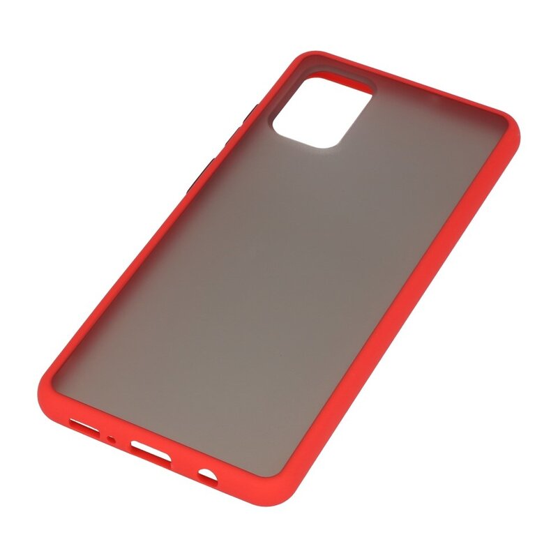 Funda rígida combinada de colores para Samsung Galaxy A71 Rojo