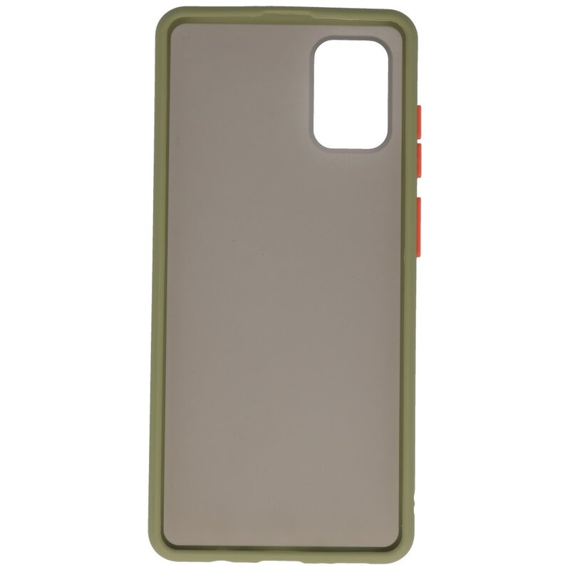 Funda dura combinada de colores para Samsung Galaxy A71 Verde