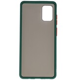 Funda dura combinada de colores para Samsung Galaxy A71 Verde Oscuro