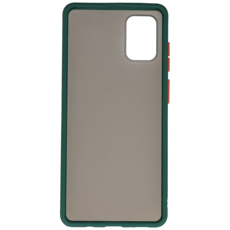 Funda dura combinada de colores para Samsung Galaxy A71 Verde Oscuro