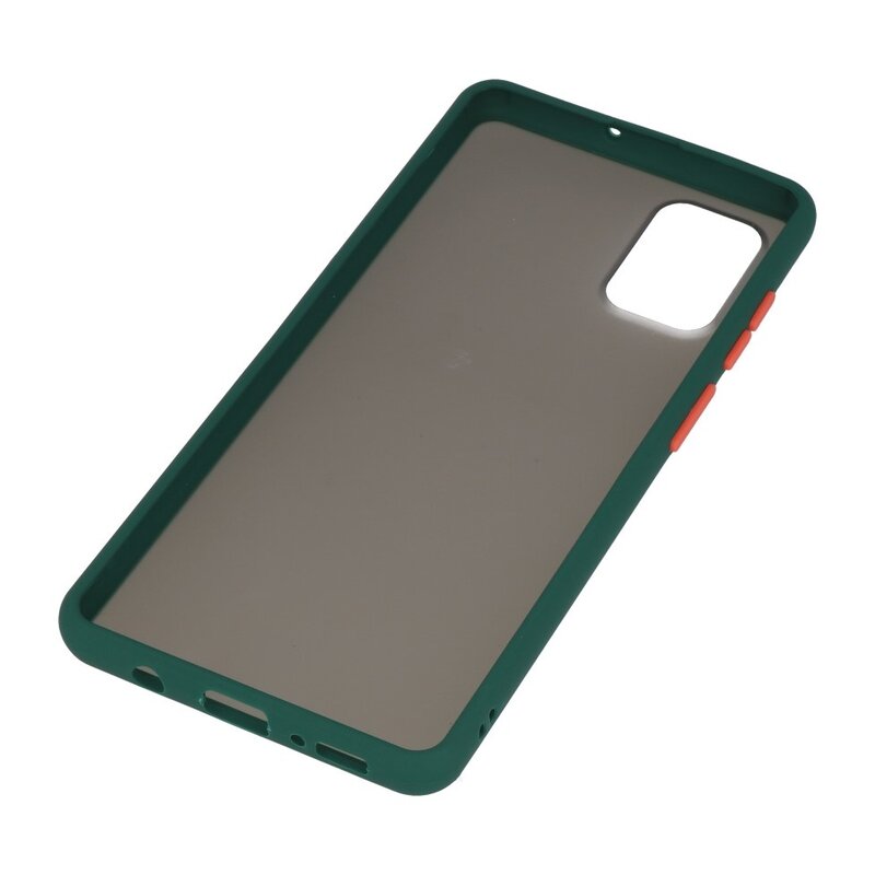 Funda dura combinada de colores para Samsung Galaxy A71 Verde Oscuro