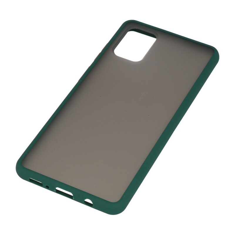 Funda dura combinada de colores para Samsung Galaxy A71 Verde Oscuro
