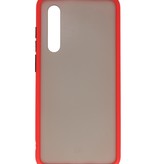 Funda dura combinada de colores para Huawei P30 Rojo