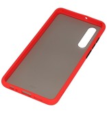 Funda dura combinada de colores para Huawei P30 Rojo