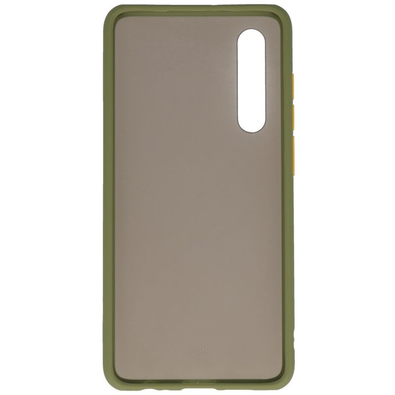 Funda dura combinada de colores para Huawei P30 Verde