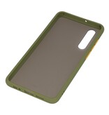 Funda dura combinada de colores para Huawei P30 Verde