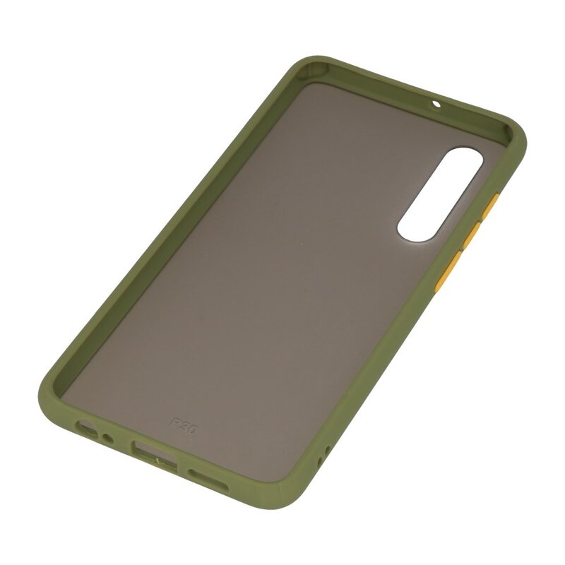 Funda dura combinada de colores para Huawei P30 Verde