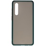 Funda dura combinada de colores para Huawei P30 Verde oscuro