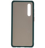 Funda dura combinada de colores para Huawei P30 Verde oscuro