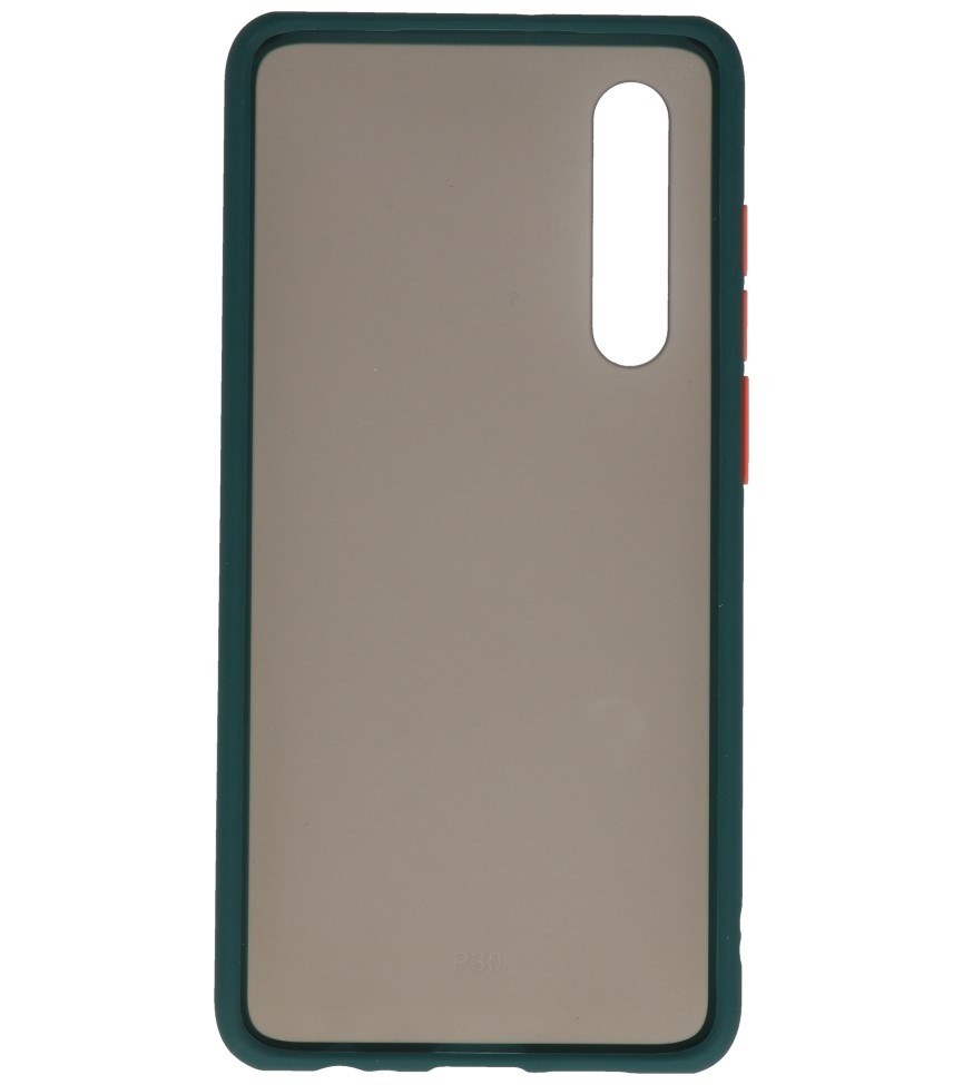 Étui rigide à combinaison de couleurs pour Huawei P30 Vert foncé