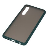 Funda dura combinada de colores para Huawei P30 Verde oscuro