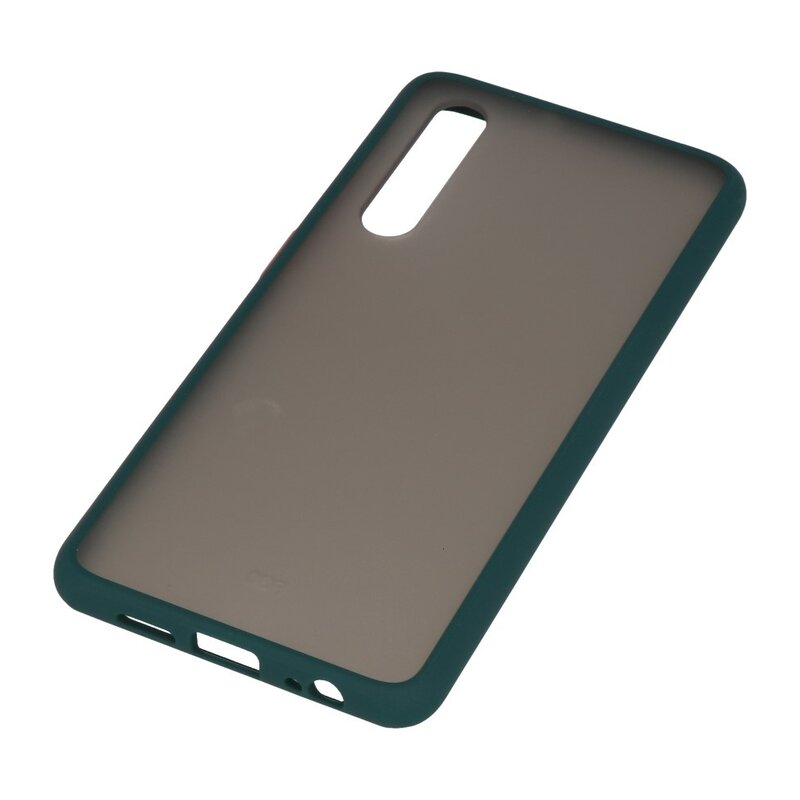 Funda dura combinada de colores para Huawei P30 Verde oscuro