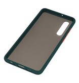 Funda dura combinada de colores para Huawei P30 Verde oscuro