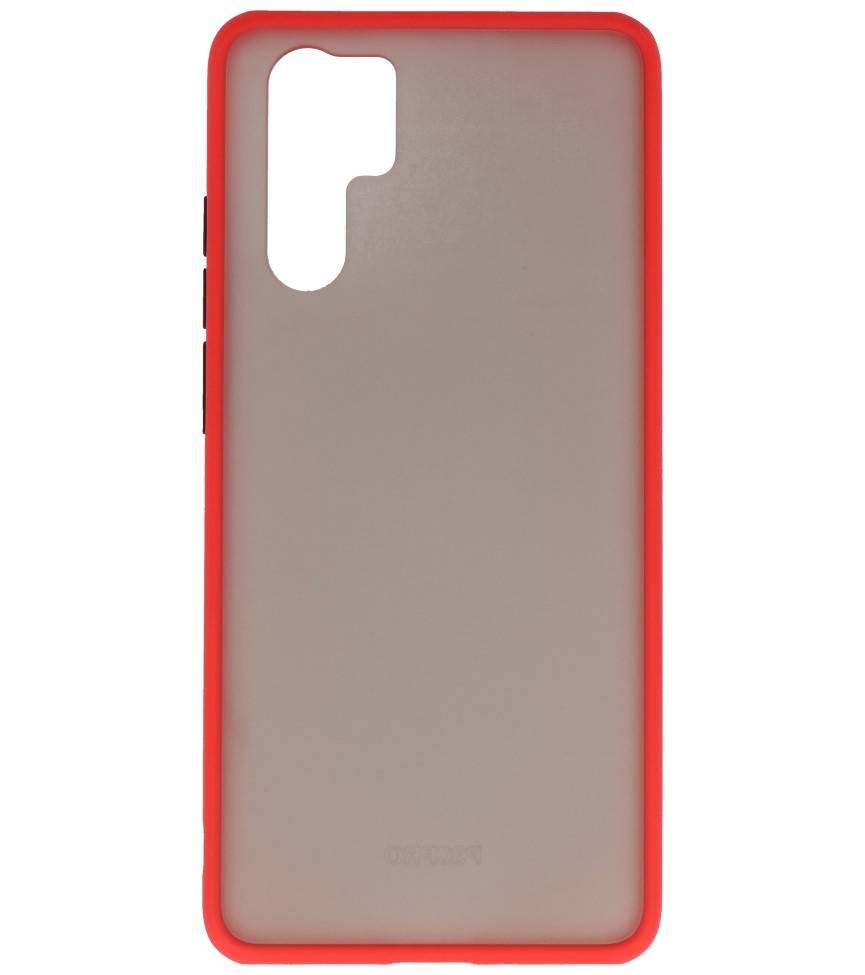 Étui rigide à combinaison de couleurs pour Huawei P30 Pro Rouge