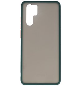 Funda dura combinada de colores para Huawei P30 Pro Verde Oscuro