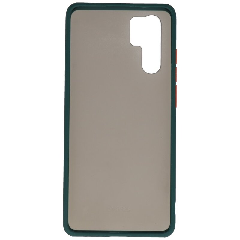 Funda dura combinada de colores para Huawei P30 Pro Verde Oscuro