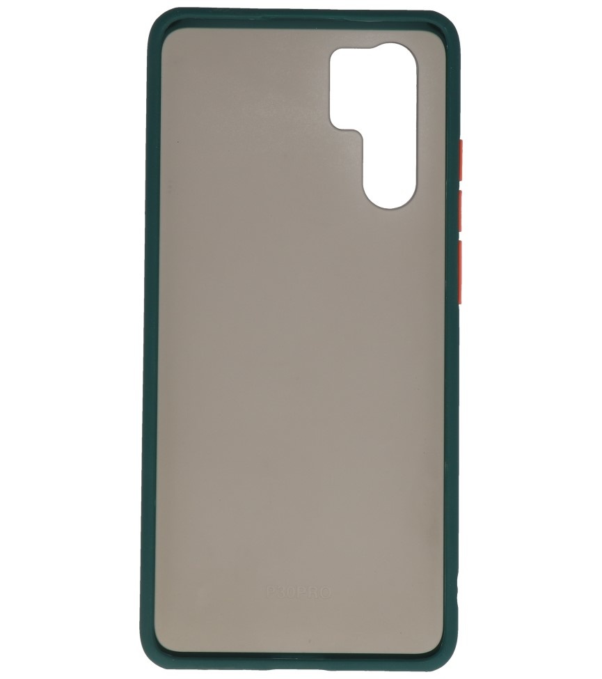 Funda dura combinada de colores para Huawei P30 Pro Verde Oscuro